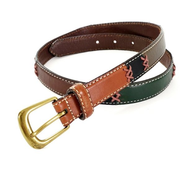 Relic Accessories - Relic Boho Multi Color Cross-Stitched Leather Belt